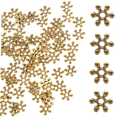 DIYEAH 200 Stück Schneeflocken Spacer Beads aus Langlebiger Legierung DIY Schmuckzubehör für Armbänder und Perlenherstellung Leichte Zwischenperlen für Kreative Schmuckgestaltung DIYEAH 200 Stück Schneeflocken Spacer Beads aus Langlebiger Legierung DIY Schmuckzubehör für Armbänder und Perlenherstellung Leichte Zwischenperlen für Kreative Schmuckgestaltung von DIYEAH