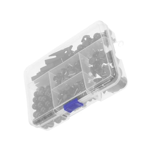 DIYEAH 200 Stück Teiliges Heavy Duty Push Pin Set mit Haken und Clips Stabile Edelstahl und Abs Stecknadeln für Pinnwand Büro und Dekoration Klare rutschfeste Reißzwecken für Fotos von DIYEAH