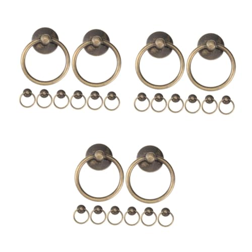 DIYEAH 24 Stck. Teiliges Antike Metall Ring Schubladengriffe Kratzfeste Oberfläche Ergonomisches Design Schnelle Montage Rustikale Möbelgriffe für Küche Schlafzimmer Büro von DIYEAH