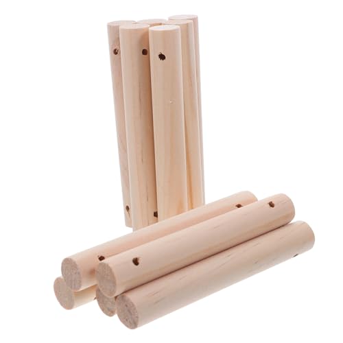DIYEAH 26 Stück Rohstoffe für Vogelkäfigstäbe Bastelstäbe mit vorgeborenen Löchern Leiter Stufenholzstangen zum Handwerk DIY -Holzbearbeitung Bastelstöcke Leiter -Stiefstangenersatz Beige von DIYEAH
