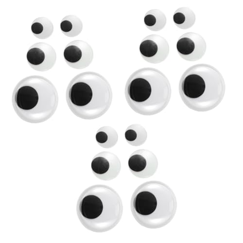 DIYEAH 3 Sätze Schwarze Und Weiße Augen Gefälscht Maske Aufkleber Gläser Wimpern Handgenähte Bewegliche Augen Riesige Kulleraugen Finger Googeln Klebrig Plastik 6 Stück * 3 von DIYEAH