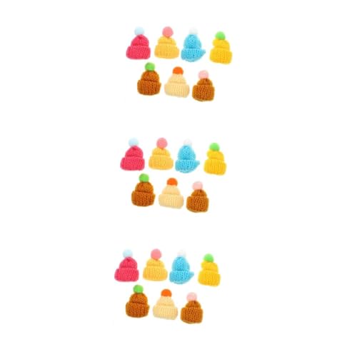 DIYEAH 3 Sätze Weinflasche Mini Nikolausmütze Weihnachtsschal Lustige Weihnachtsmützen Weihnachts-mini-Ornament Mini-weihnachtsmützen Zubehör Topper Wolle 7 Stücke * 3 von DIYEAH