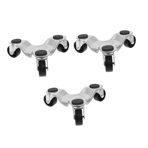 DIYEAH 3 Stück Schwerlast Möbeltransportroller Teiliges Stahl Dreirad Dreieck Dolly mit Gepolstertem Mittelteil und Schwenkrollen für Schwere Möbelstücke und Beistellwagen im Haushalt von DIYEAH