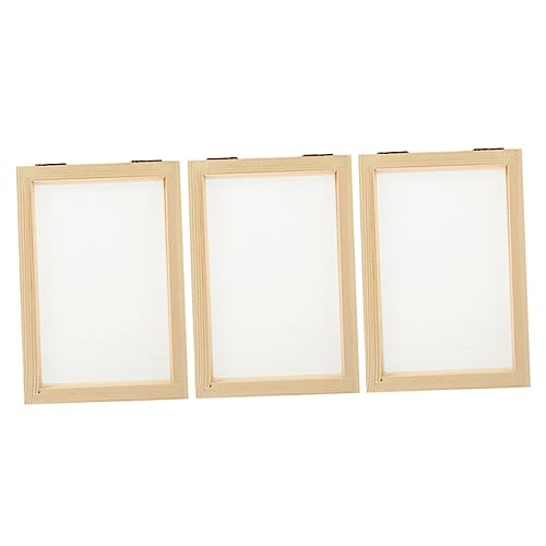 DIYEAH 3 Stück Teiliges Papierherstellungsrahmen Holz für DIY Bastelset Kreativität und Umweltbewusstsein Einfach zu Bedienen und Langlebig von DIYEAH