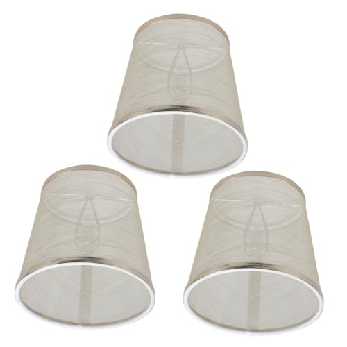 DIYEAH 3 Stück Transparenter Stoff Lampenschirm für Deckenleuchte Feines Mesh Schützender Lampenüberzug Schraubbare Glühlampen Wohnliches Licht für Schlafzimmer Wohnzimmer Goldfarben von DIYEAH