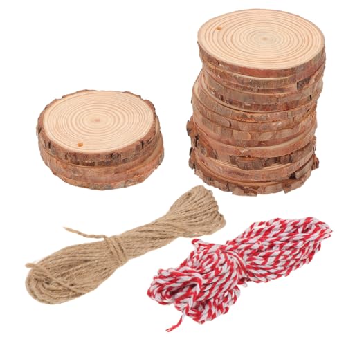 DIYEAH 30 Stk. Rundscheiben aus Kiefernholz Holzschmuck für das Kunsthandwerk Holzscheiben Kunst Natur unfertiger runde Holzscheiben geschnittene zum Basteln hölzern von DIYEAH