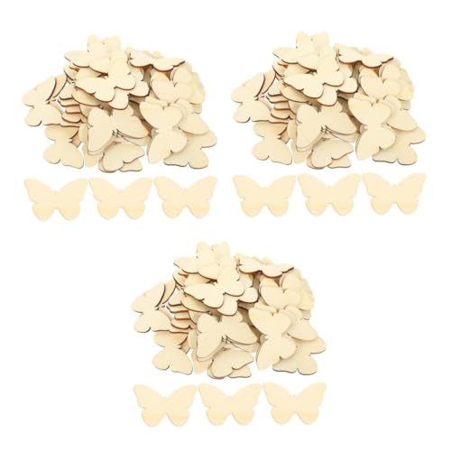 DIYEAH 300 Stck. Holzschmetterlinge zum Basteln Robuste DIY Holzplättchen für Unlackierte Schmetterlingsformen zum Bemalen Originelles Bastelset für Raumdekoration und Gruppenprojekte von DIYEAH