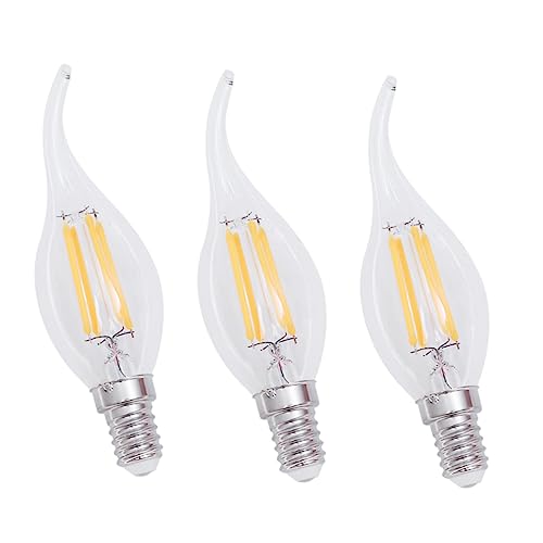 DIYEAH 3Stücke Flammenglühbirne Warmweiß Für Kronleuchter Und Wandleuchten Elegantes Vintage Design Für Wohnräume Und Gastronomie von DIYEAH