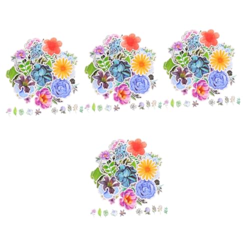 DIYEAH 4 Sätze Blumenaufkleber Für Scrapbooking Selbstklebende Pflanzenthemen Sticker Für Notizbücher Postkarten Diy Projekte 100 Stück * 4 von DIYEAH