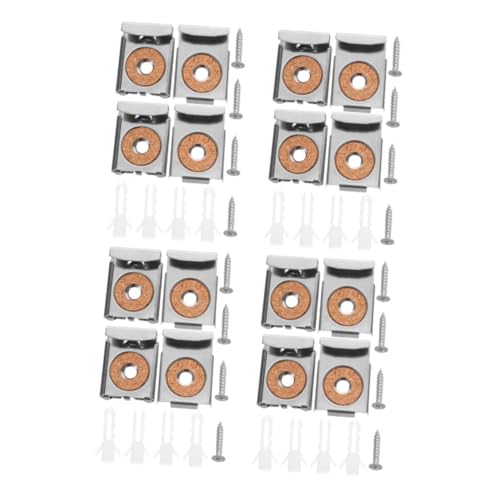 DIYEAH 4 Sätze Edelstahl Spiegelhalter Clips Korrosionsbeständig Federbelastete Glasbefestigung Präzise Einstellbar für Glasstärke Wandmontage Zubehör für Rahmenlose Spiegel von DIYEAH