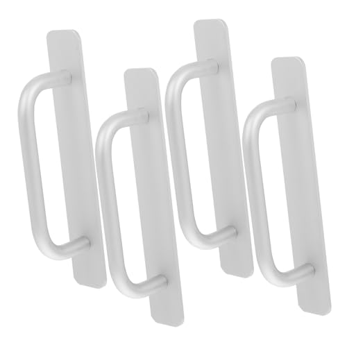 DIYEAH 4 Stück Aluminium Türgriff Klebend Selbstklebend ohne Bohren Stabiler Klebegriff für Schiebetür Balkon Fenster Modernes Design Einfache Montage Langlebiger Klebeschutzgriff von DIYEAH