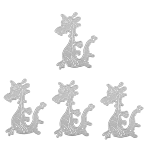 DIYEAH 4 Stück Drachenmesserform Die Cutter sterben Puzzle Rechteckige Stanzformen für Briefumschläge dekorative Papierstanzformen Stanzformen Bastelvorlage Kohlenstoffstahl Silver von DIYEAH