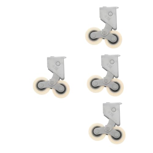 DIYEAH 4 Stück Edelstahl Schiebetürrollen mit Nylon Doppellaufwerk Rostfrei Geräuscharm Langlebig für Schrank- Glas Fenstertüren Reibungslose Führung und Einfache Installation von DIYEAH