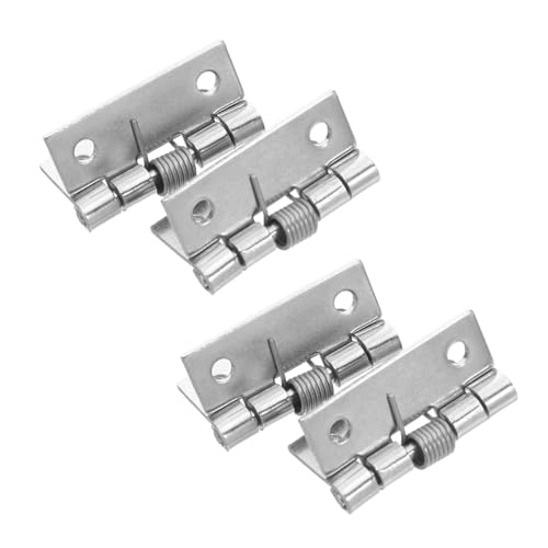 DIYEAH 4 Stück Edelstahlfederscharniere Selbstschließende Scharniere Federbelastetes Scharnier Edelstahlscharniere Selbstschließende Türscharniere Silber Rostfreier Stahl von DIYEAH