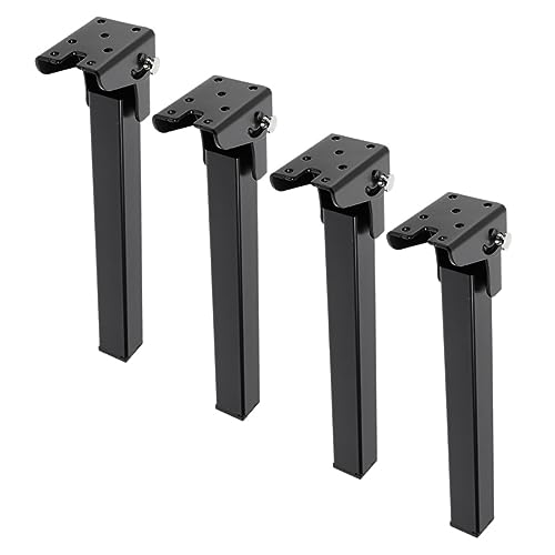 DIYEAH 4 Stück Klappbare Tischbeine Metall Robuste Klapptisch Beine für Couchtisch und Schrank Tragfähige Möbelbeine Schwarz Ersetzbare und Ausziehbare Tischbeine von DIYEAH