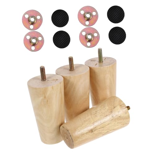 DIYEAH 4 Stück Holz Möbelbeine Tapered Möbelbeine Massivem Holz für Sofas Betten Couchtische Robuste und Langlebige Möbelfüße mit Natürlichem Finish für Vielseitige Anwendungen von DIYEAH
