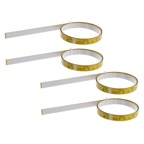 DIYEAH 4 Stück Klebebandmaß Kleber Selbstklebende Messbänder selbstklebender Messband Workbench Lineal Klebeband schälen und kleben Stahl mit hohem Kohlenstoffgehalt Gelb von DIYEAH