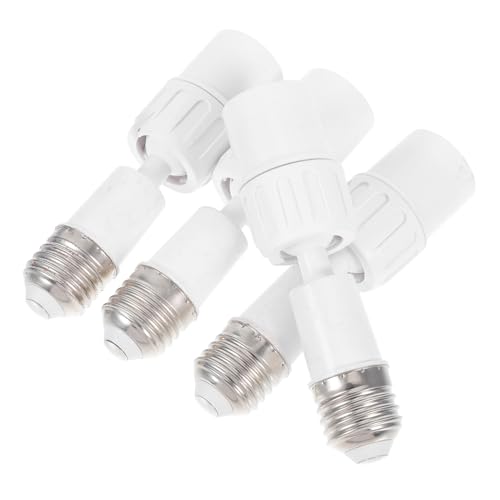 DIYEAH 4 Stück Lampensockel Verlängerungsadapter Drehbar Schwenkbar Abs Material Kompatibel mit LED und Energiespar Glühbirnen Einfache Montage für Wohn und Außenbeleuchtung von DIYEAH