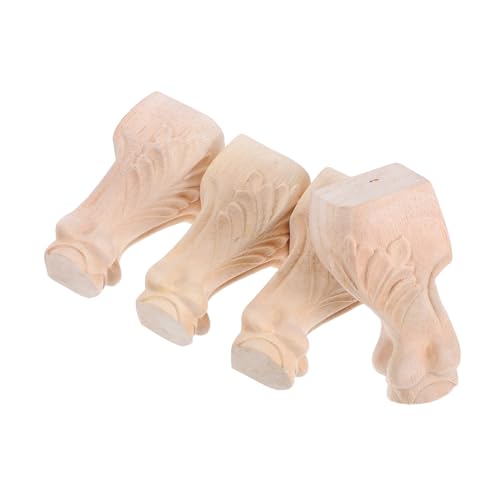 DIYEAH 4 Stück Möbelbeine Massivem Holz Dekorative Geschnitzte Ersatzfüße für Tv Ständer Couch Kommode Schränke Tische und Andere Möbel von DIYEAH