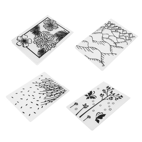 DIYEAH 4 Stück Prägeform Prägeschablone Lilien Prägeordner Scrapbooking Vorlagen Formschablonen Floraler Prägeordner Prägeplatten Ordner Großpackung Prägekartenstanze von DIYEAH