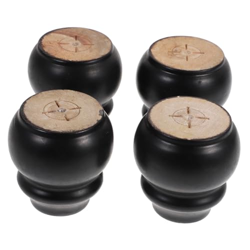 DIYEAH 4 Stück Sofabeine aus Massivholz Möbelfüße Hartholz einstellbar Couch Beine Kommode schwer modern Stehen Teile Sofa ersatzbeine Möbelbeine Bein für Couchtisch Sesselbeine Schwarz von DIYEAH