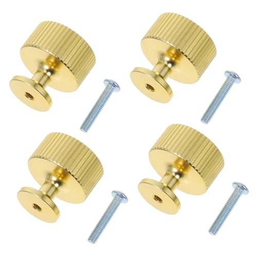 DIYEAH 4 Stück Teiliges Goldfarbener Runder Schubladengriffe Moderne Dekorative Möbelknöpfe für Küchen Kleiderschrank und Badmöbel Einfache Montage Stilvolle von DIYEAH