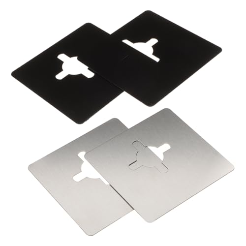 DIYEAH 4 Stück Teiliges Türschloss Reparaturset Edelstahl Türgriff Befestigungsplatte Türloch Füller Türschloss Verstärkungsplatte für Holz und Metalltüren Einfache Montage von DIYEAH