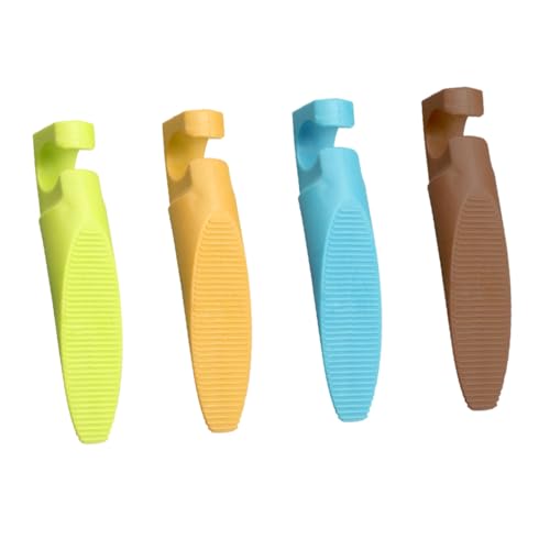 DIYEAH 4 Stück Teiliges Türstopper mit Anti kollision Schutz aus Robustem Material Rutschfest und Fingerfreundlich für Zuhause Büro und Vielseitigen Einsatz in Gelb Grün Blau Braun von DIYEAH