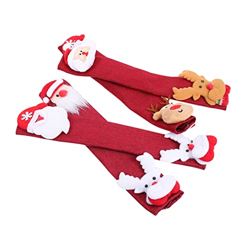 DIYEAH 4 Stück Teiliges Weihnachts Mikrowellen Handschutzset Dekorative Kühlschrank und Mikrowellen Handschoner Weihnachten Küchendekoration Fingerabdruck und Fleckschutz von DIYEAH