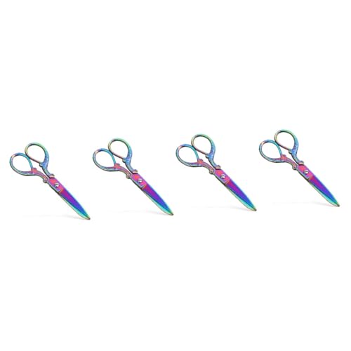 DIYEAH 4 Stück Vintage Stoffschere für Schneiderarbeiten Bunte Haushaltsschere Scharf und Robust zum Nähen Schneiden von Kleidung und Handwerksprojekten von DIYEAH