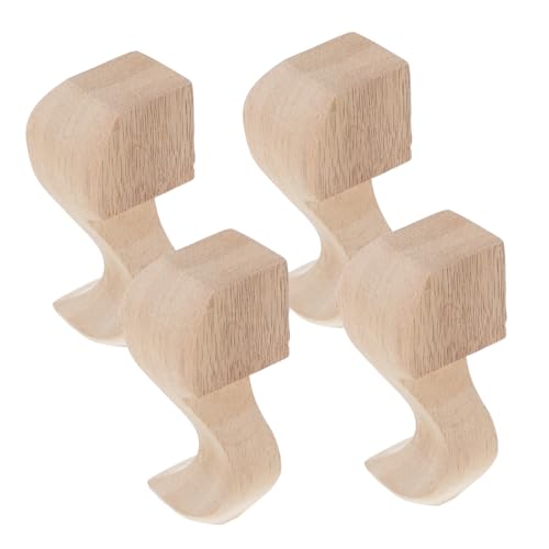 DIYEAH 4-teilige Couchtischbeine: Elegantes Geschnitztes Design, Möbelfüße Aus Massivholz – Tischbeine Aus Holz Für Badezimmer, Waschtisch, Nachttisch, Couch von DIYEAH
