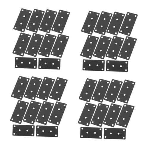 DIYEAH 40 Sätze Teiliges Edelstahl Flachwinkel Schwerlast Eckverbinder mit Schrauben Schwarze Möbelwinkel für Stuhlreparatur Platzsparende Verbindung Korrosionsbeständig Einfache Montage von DIYEAH