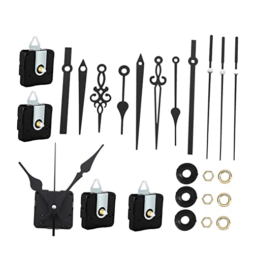 DIYEAH 5 Sätze Leises Uhrwerk Mechanismen Ersatzuhrmechanismus Bausätze groß langlebiges Uhrwerk Ersatzteile für Uhren Uhrenersatzzubehör Uhrzubehör Plastik Black von DIYEAH