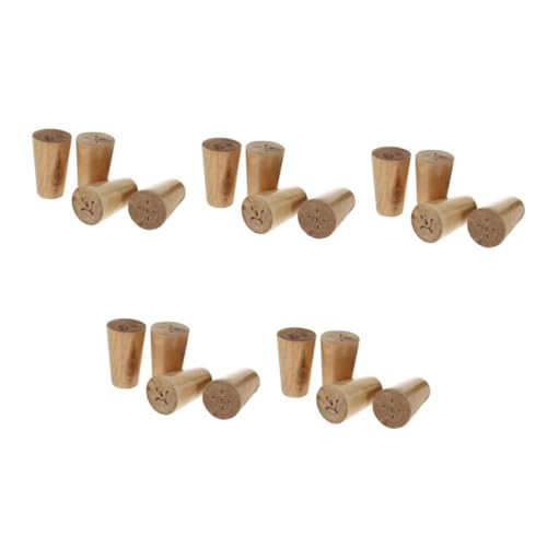 DIYEAH 5 Sätze Möbelfüße Holz Sofa Fuß Möbelaufsteiger Möbelfüße Aus Holz Beine Für Würfelaufbewahrung Holzbeine Für Möbel Möbelbein Goldbeine Für Möbel Tischbein Hölzern Weiß 4 Stück * 5 von DIYEAH