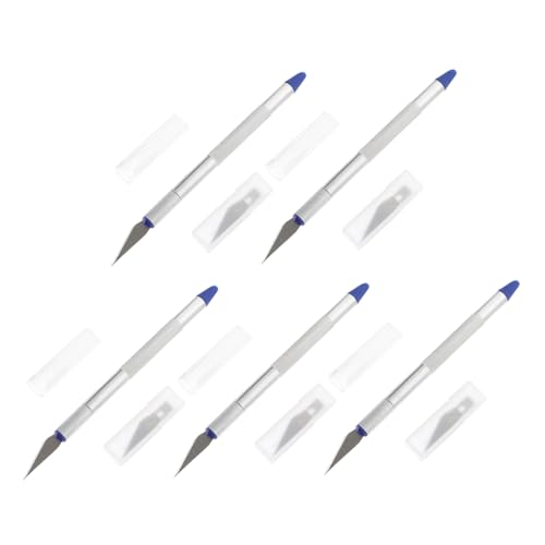 DIYEAH 5 Sätze Tranchiermesser Karton einziehbar Palette automatisch Bohrer für Porzellanfliesen gesc cuttermesser unst fliesenschneider Cutter-Stift Papierschneidemesser Aluminium Silver von DIYEAH