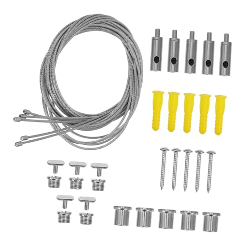 DIYEAH 5 Sets Kronleuchter Hardware Hängende Beleuchtung Sicherheitskabel Hängelampe Kit Licht Hängekabel Decke Hängeseil Pendelleuchte Kabel Hängeleuchten Vorrichtung Silberlegierung von DIYEAH