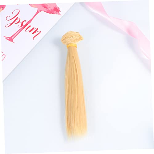 DIYEAH 5stücke Hitzebeständige Glatte Haarperücke Handgefertigt DIY-puppenperücken Tressen-haarverlängerungen Naturgetreue Kopfhaut Für Puppen Weizen von DIYEAH