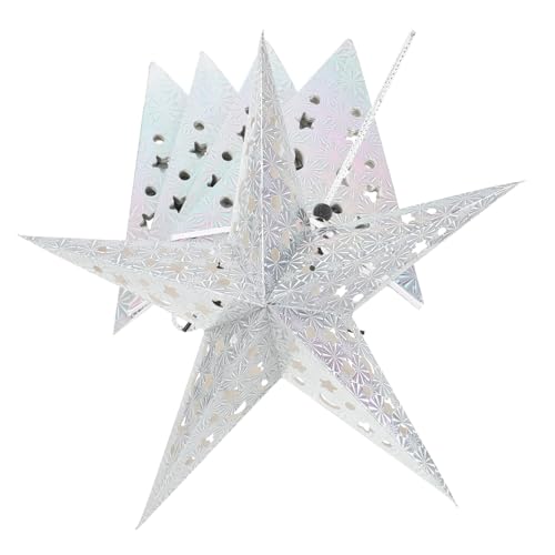 DIYEAH 5 Stück Papierstern Lampenschirm Silber Dekorative Stern hängelampe für Hochzeit Party Langlebiger Lampenschirm für Lichterketten und Wohnraumdeko DIYEAH 5 Stück Papierstern Lampenschirm Silber Dekorative Stern hängelampe für Hochzeit Party Langlebiger Lampenschirm für Lichterketten und Wohnraumdeko von DIYEAH