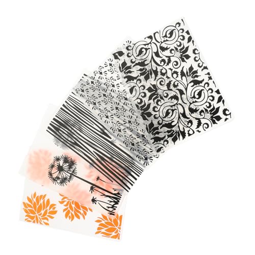 DIYEAH 5stücke Prägefolder Für Karten Gestaltung Kunststoff-prägeschablone Quadratische Prägeplatte DIY-prägevorlage Scrapbooking-prägeplatte Ordner Für Handwerk Vorlagen von DIYEAH