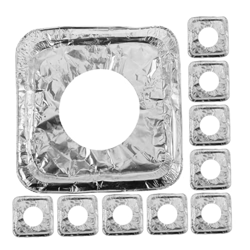 DIYEAH 50 Stück Aluminiumfolie Gasherd Abdeckungen Einweg Schutzmatten für Kochfelder zum Auffangen von Öl und Lebensmittelresten Hitzebeständig und Leicht zu Reinigen von DIYEAH
