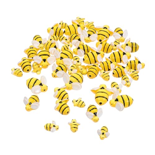 DIYEAH 50stücke Harz-Bienen-Verzierungen Flache Rückseite Leuchtend Für Heimwerkerarbeiten Puppenhäuser Minigärten Handyhüllen Pinnwand-Dekoration von DIYEAH