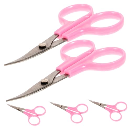 DIYEAH 5St Stickerei gebogene Schere Stich Scherenstoff scharfe Stoffschere Stickgarnschere Stickschere aus Edelstahl Schneiderschere rot von DIYEAH