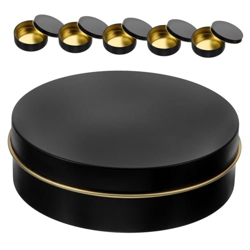 DIYEAH 6 Stück Runde Kerzen Aufbewahrungsdosen Multifunktionale Blechdosen mit Deckel Tragbare Makeup Boxen für Kosmetik und Pflegeprodukte Schwarz DIYEAH 6 Stück Runde Kerzen Aufbewahrungsdosen Multifunktionale Blechdosen mit Deckel Tragbare Makeup Boxen für Kosmetik und Pflegeprodukte Schwarz von DIYEAH