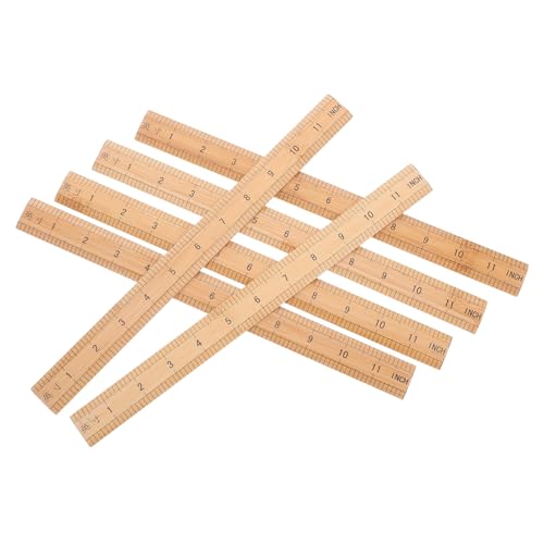 DIYEAH 6 Stück Teiliges Bambuslineal mit beidseitiger Maßeinteilung Präzises Maßwerkzeug für Schneidarbeiten Nähen Quilten Nachhaltiges Tragbares Lineal für Schule Büro und Handwerk von DIYEAH