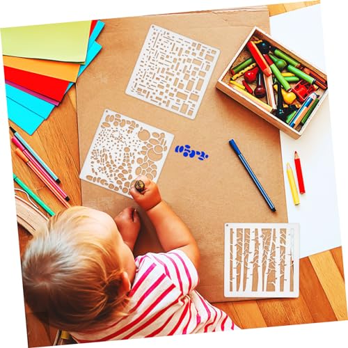 DIYEAH 6 Stück Teiliges Malvorlagen Wiederverwendbar Leicht für DIY Wandgestaltung Möbel Holzdeko Kreative Schablonen mit und Blasen Mustern Journal Stencils Painting Templates DIYEAH 6 Stück Teiliges Malvorlagen Wiederverwendbar Leicht für DIY Wandgestaltung Möbel Holzdeko Kreative Schablonen mit und Blasen Mustern Journal Stencils Painting Templates von DIYEAH