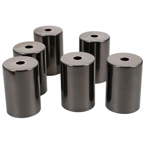 DIYEAH 6 Stück Teiliges Metall Lampenfuß Lampenschirm Abschlusskappe Vintage Stil Dekorativ für Tischlampe Pendelleuchte Lampenfassung Zubehör in Perlenschwarz von DIYEAH