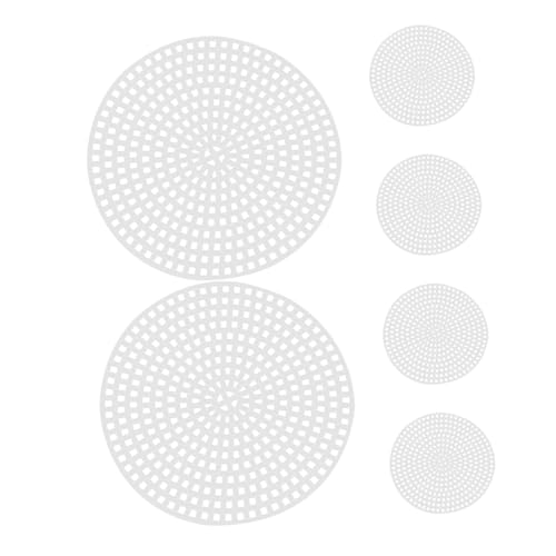 DIYEAH 6 Stück Teiliges Rundes Kunststoff Mesh Kreative DIY Stickerei und Stricknetzplatten Robuste Formstabile Handarbeitsgitter für Quilten Nähen und Häkeln Wiederverwendbar von DIYEAH