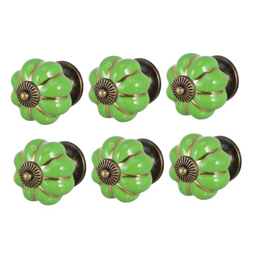 DIYEAH 6 Stück Teiliges Set Keramische Kürbis Möbelgriffe für Schublade Schrank und Küchenschrank Vintage Design Langlebig und Vielseitig Einsetzbar für Hausdekoration und von DIYEAH