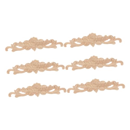 DIYEAH 6 Stück Teiliges Unbemalter Applikationen mit Rosenmuster für Möbel Türen Schränke und Betten Dekorative Holzverzierungen für Individuelles DIY Design DIYEAH 6 Stück Teiliges Unbemalter Applikationen mit Rosenmuster für Möbel Türen Schränke und Betten Dekorative Holzverzierungen für Individuelles DIY Design von DIYEAH