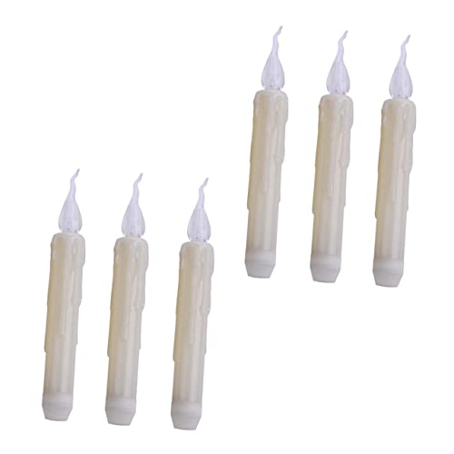 DIYEAH 6 Stück Teiliges Weihnachtskerzen LED Flackerlicht Langstielige Kerzen Warmweiß Partydeko für Zuhause Weihnachten Hochzeit Festival Realistische Flammenoptik Leicht und Kompakt DIYEAH 6 Stück Teiliges Weihnachtskerzen LED Flackerlicht Langstielige Kerzen Warmweiß Partydeko für Zuhause Weihnachten Hochzeit Festival Realistische Flammenoptik Leicht und Kompakt von DIYEAH